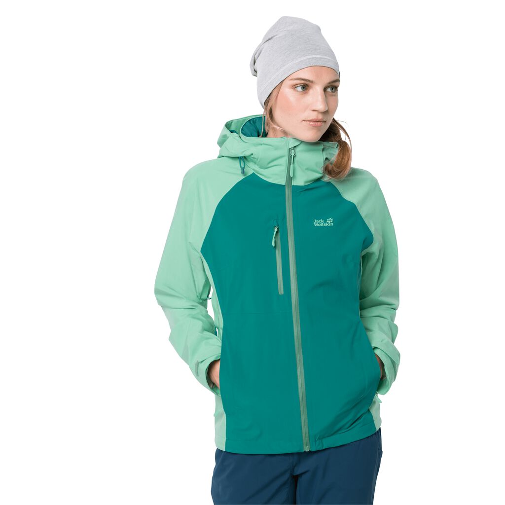 Jack Wolfskin MOUNT EMIN Női Vízálló Kabát Türkiz/Zöld - IZSGCK-325